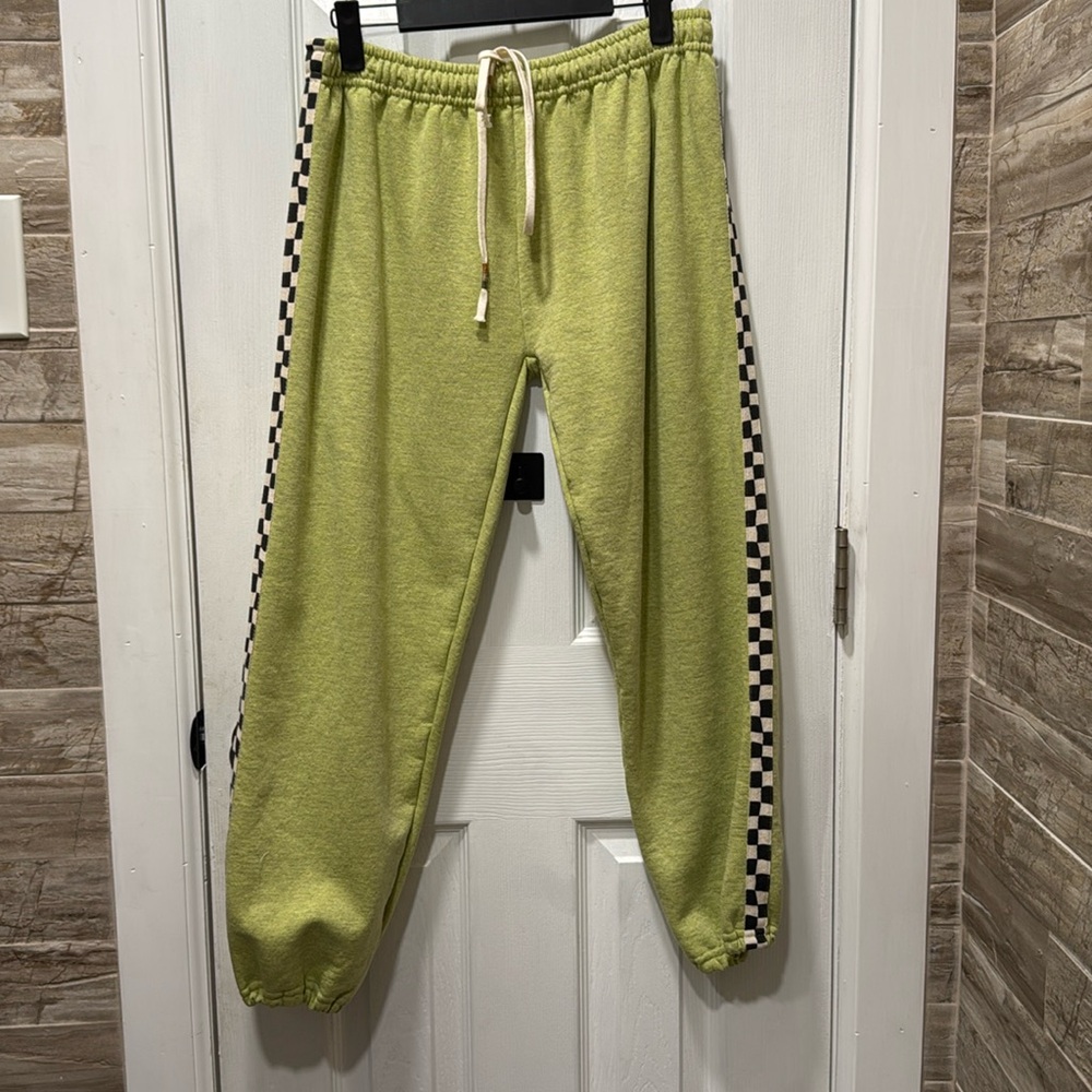 Green Checkered Track Pants